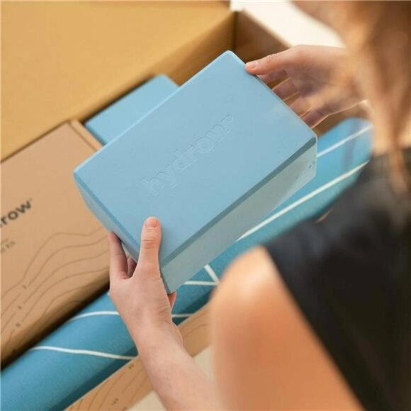 Hydrow Yoga Block EVA Foam Supportive Lightweight Blue Pilates Meditation Prop - Picture 4 of 7